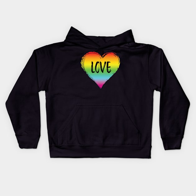 LGBT Love Heart Rainbow Kids Hoodie by aaallsmiles